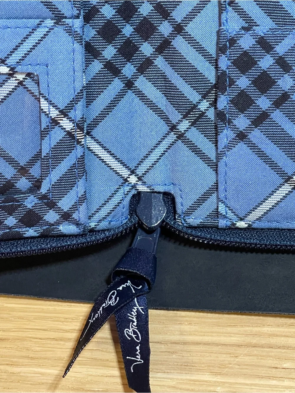 Vera Bradley Blue Paisley Zip-Around Cotton Wallet - Multi Purpose Organizer